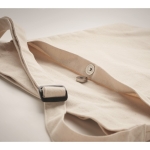 Sac en toile personnalisé à bandoulière réglable 270 g/m2 Pocket couleur beige troisième vue photographique