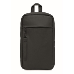 Sac bandoulière matelassé en polyester RPET, poignée et sangle Handy couleur noir quatrième vue