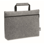 Sacoche en feutre pour ordinateur 15'' avec poche intérieure RPET Felt couleur gris