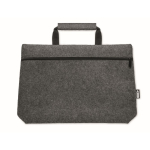 Sacoche en feutre pour ordinateur 15'' avec poche intérieure RPET Felt couleur gris foncé deuxième vue