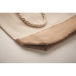 Sac en toile avec poignées en corde et base en jute 280 g/m2 Seaside couleur beige troisième vue photographique