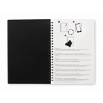 Carnet avec stylo effaçable 18 feuilles A5 pages lignées Réutilisable couleur noir sixième vue