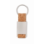 Porte-clés rectangulaire en métal gravé et liège Metal Cork couleur beige deuxième vue