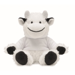 Peluche vache avec sweat-shirt personnalisable avec votre logo Kiri couleur blanc troisième vue