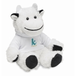 Peluche vache avec sweat-shirt personnalisable avec votre logo Kiri couleur blanc vue principale