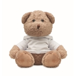Ours en peluche avec sweat-shirt à personnaliser avec votre logo Ted couleur blanc troisième vue
