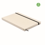 Carnet recyclés à couverture rigide avec élastique A5 lignés EcoMilk couleur noir