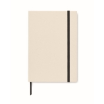 Carnet recyclés à couverture rigide avec élastique A5 lignés EcoMilk couleur noir deuxième vue