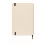 Carnet recyclés à couverture rigide avec élastique A5 lignés EcoMilk couleur noir troisième vue