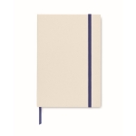 Carnet recyclés à couverture rigide avec élastique A5 lignés EcoMilk couleur bleu deuxième vue