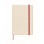 Carnet recyclés à couverture rigide avec élastique A5 lignés EcoMilk couleur rouge deuxième vue