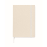Carnet recyclés à couverture rigide avec élastique A5 lignés EcoMilk couleur blanc deuxième vue