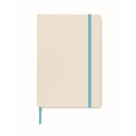 Carnet recyclés à couverture rigide avec élastique A5 lignés EcoMilk couleur turquoise deuxième vue