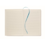 Carnet recyclés à couverture rigide avec élastique A5 lignés EcoMilk couleur turquoise septième vue