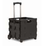 Chariot de courses pliable plastique avec capacité de 25kg Fold couleur noir