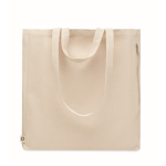 Sac recyclé avec poche zippée 380 g/m2 Doble Handle couleur beige deuxième vue