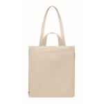 Sac recyclé avec poche zippée 380 g/m2 Doble Handle couleur beige troisième vue