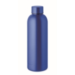 Bouteille en acier inoxydable à double paroi avec logo 500 ml Charity couleur bleu vue principale