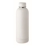 Bouteille en acier inoxydable à double paroi avec logo 500 ml Charity couleur blanc