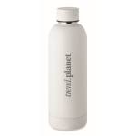 Bouteille en acier inoxydable à double paroi avec logo 500 ml Charity couleur blanc vue principale