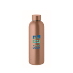 Bouteille en acier inoxydable à double paroi avec logo 500 ml Charity couleur marron orangé vue avec zone d'impression