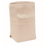 Sac isotherme publicitaire en coton recyclé avec fermeture RollTop couleur beige deuxième vue