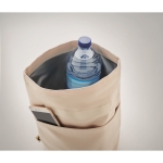 Sac isotherme publicitaire en coton recyclé avec fermeture RollTop couleur beige quatrième vue photographique