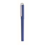 Stylo recyclés avec capuchon à clip et encre gel bleue RPET couleur bleu deuxième vue