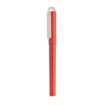 Stylo recyclés avec capuchon à clip et encre gel bleue RPET couleur rouge deuxième vue