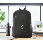 Sac à dos pour ordinateur de 15´´ en toile lavée de 340 g/m2 Office couleur noir vue d'ambiance principale