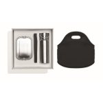 Set lunch box avec bouteille, lunch box, couverts, sac Lunch TakeAway couleur noir cinquième vue