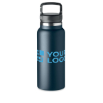 Gourde en inox avec fonction thermique grande 970 ml Handle couleur bleu ultramarine vue avec zone d'impression