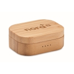 Écouteurs Bluetooth TWS 5.0 pour 3 heures avec étui en bambou Blues couleur bois deuxième vue principale