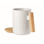 Tasse avec couvercle et anse en bambou, 380ml Porcelain Majest couleur blanc deuxième vue