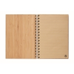 Carnet avec couverture en bambou A5 avec des pages lignées Conscious couleur bois deuxième vue