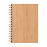 Carnet avec couverture en bambou A5 avec des pages lignées Conscious couleur bois cinquième vue