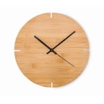 Horloge murale en bambou avec logo à personnaliser Less couleur bois