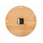 Horloge murale en bambou avec logo à personnaliser Less couleur bois troisième vue