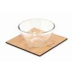Lot de 4 sous-verres en forme de pièces de puzzle en bambou Puzzle couleur bois deuxième vue