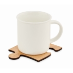 Lot de 4 sous-verres en forme de pièces de puzzle en bambou Puzzle couleur bois quatrième vue