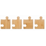 Lot de 4 sous-verres en forme de pièces de puzzle en bambou Puzzle couleur bois septième vue