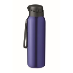 Gourde isotherme en acier avec paille et couvercle 580 ml Strawy couleur bleu