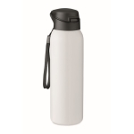 Gourde isotherme en acier avec paille et couvercle 580 ml Strawy couleur blanc