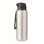 Gourde isotherme en acier avec paille et couvercle 580 ml Strawy couleur argenté mat