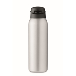 Gourde isotherme en acier avec paille et couvercle 580 ml Strawy couleur argenté mat quatrième vue