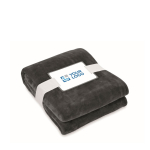 Couverture en laine RPET avec carte pour votre logo 280 g/m² Nap RPET couleur noir vue avec zone d'impression