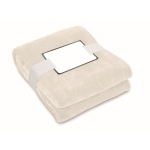 Couverture en laine RPET avec carte pour votre logo 280 g/m² Nap RPET couleur beige