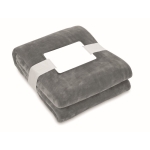 Couverture en laine RPET avec carte pour votre logo 280 g/m² Nap RPET couleur gris foncé