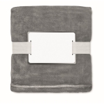 Couverture en laine RPET avec carte pour votre logo 280 g/m² Nap RPET couleur gris foncé deuxième vue