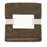 Couverture en laine RPET avec carte pour votre logo 280 g/m² Nap RPET couleur taupe deuxième vue